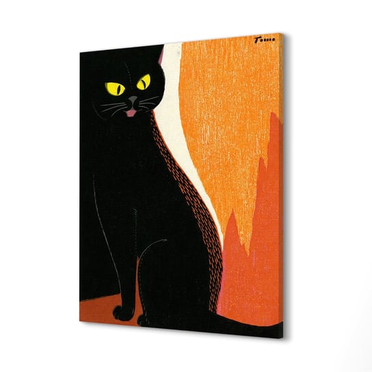 ArtprintCave, Wydruk na płótnie, Tomoo Inagaki Czarny kot, 60x80 cm ArtPrintCave
