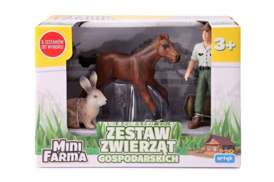 Artyk, Mini Farma, Zestaw Farma - Figurka Kowboj, Koń, Królik, 143489 Artyk