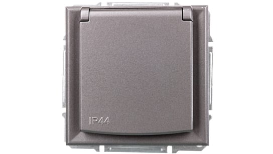 ASFORA Gniazdo 2P+PE IP44 do systemu ramkowego stal EPH2800662 Schneider Electric