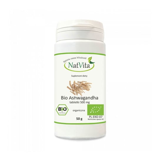 Ashwagandha Bio Suplement Diety 500 mg 200 sztuk Natvita NatVita