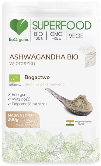 Ashwagandha BIO w proszku BeOrganic 200 g BeOrganic