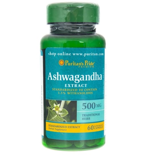 Ashwagandha Ekstrakt PURITAN'S PRIDE, 500 mg, Suplement diety, 60 kaps. Puritan's Pride