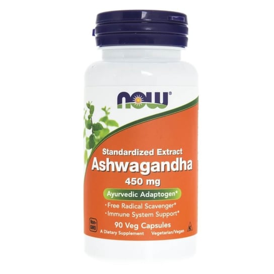 Ashwagandha NOW FOODS, 450 mg, Suplement diety, 90 kaps. Now Foods