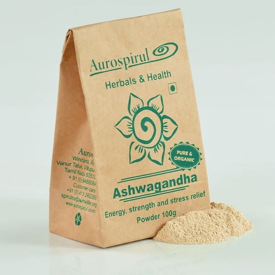 Ashwagandha (Withania somnifera) 100 % czystości Suplement diety, 100g - Aurospirul Aurospirul