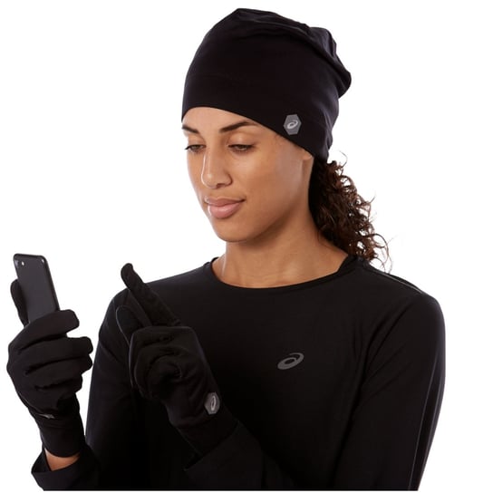 Asics Running Pack 3013A035-001, zestaw unisex czapka+rękawiczki czarne Asics