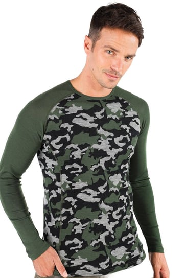 Asker - Bluza z długim rękawem z wełny Merino L, Zielony Woolona