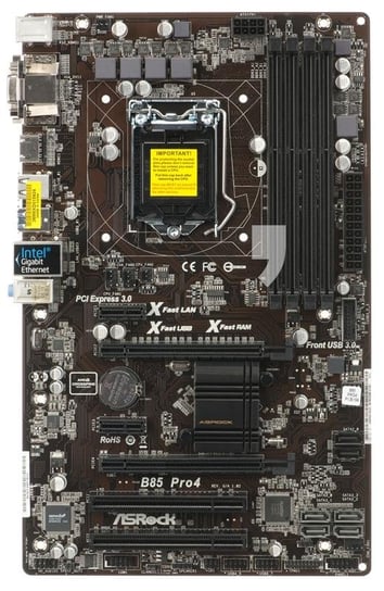 ASROCK B85 Pro4 Intel B85 LGA 1150 (2xPCX/VGA/DZW/GLAN/SATA3/USB3/DDR3/CROSSFIRE) ASRock