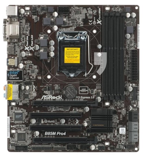 ASROCK B85M Pro4 Intel B85 LGA 1150 (2xPCX/VGA/DZW/GLAN/SATA3/USB3/DDR3/CROSSFIRE) mATX ASRock