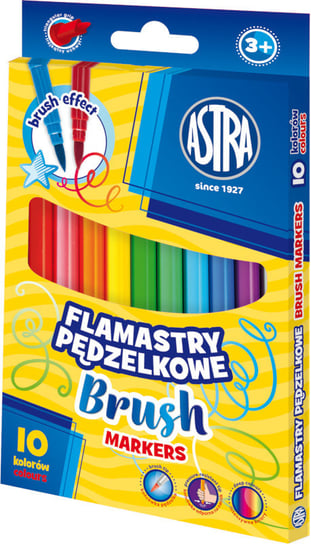 Astra, Flamastry pędzelkowe Brush, 10 kolorów Astra