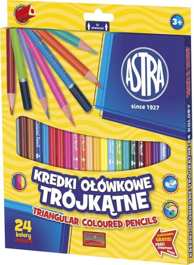 Astra, Kredki ołówkowe trójkątne, 24 kolory Astra