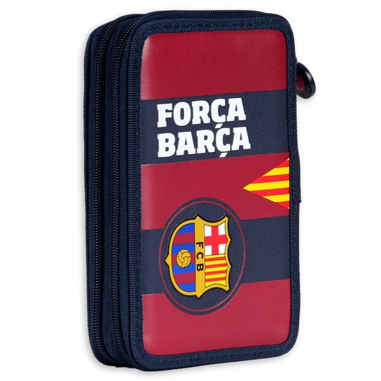 Astra, piórnik podwójny z wyposażeniem, FC Barcelona Astra