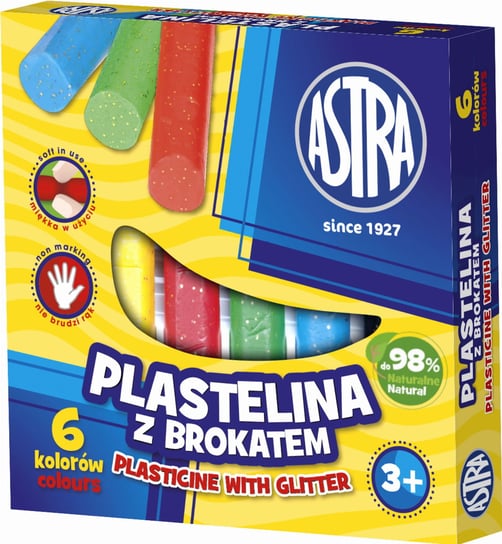 Astra, Plastelina z brokatem 6 kolorów Astra