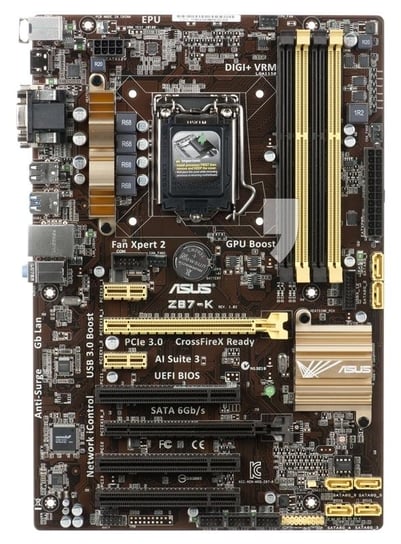 ASUS Z87-K Intel Z87 LGA 1150 (2xPCX/VGA/DZW/GLAN/SATA3/USB3/RAID/DDR3/CROSSFIRE) ASUS