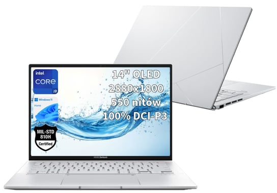 Asus ZenBook 14' OLED i9 13GEN 16GB 2TB DOTYK 550NIT 100%DCI-P3 AI MIL-STD Asus