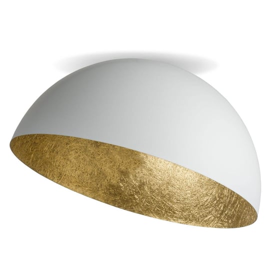 Asymetryczna Lampa sufitowa Sfera biała złota do jadalni Sigma