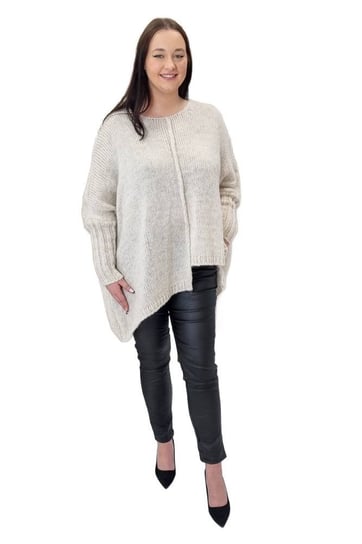 Asymetryczny Sweter Oversize Beżowy UNI Nelino