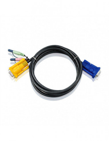 ATEN 2L-5203A Kabel połączeniowy KVM 3m z audio, czarny, 3m Aten