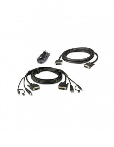 ATEN 2L-7D02UDX3 USB DVI-D Dual Link Dual Display Secure KVM Kabel Set Aten