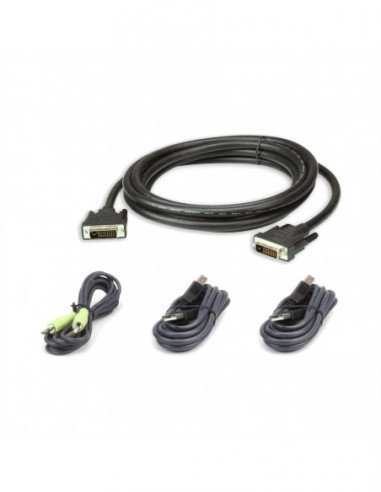 ATEN 2L-7D03UDX4 Zestaw bezpiecznych kabli KVM USB DVI-D Dual Link Aten