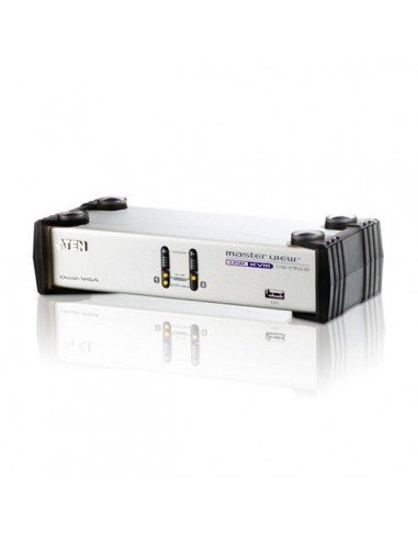 ATEN Switch KVM USB/VGA Dual-View z obsługą audio 2-Portowy - HUB USB 2.0 (zawiera kable KVM) CS1742C Aten