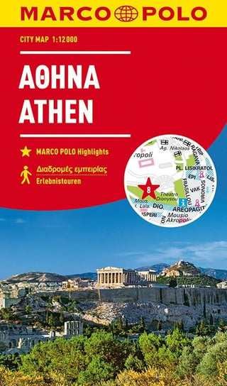 Athen.  Marco Polo Cityplan. Mapa turystyczna 1:12 000 Opracowanie zbiorowe