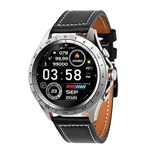 Atlanta Smartwatch 9717/7 Dla Mężczyzn - Tracker Fitness, Prognoza Pogody, Krokomierz, Skórzany Pasek, Pomiar Ciśnienia Krwi, Wodoszczelny Inna marka