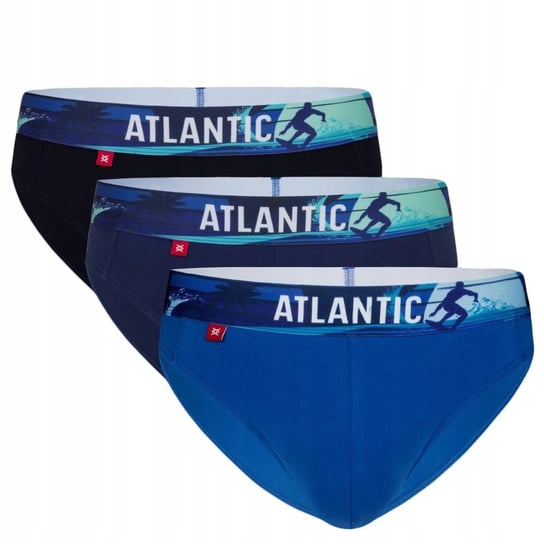 Atlantic Slipy Męskie Niebieskie Bawełna 3 Szt L Atlantic