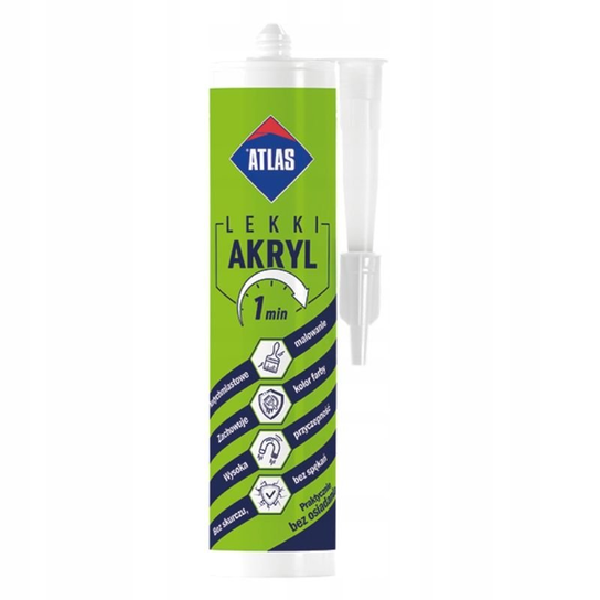 Atlas Akryl Biały Lekki Błyskawiczny Budowlany Szybki 300 Ml - Atlas ...