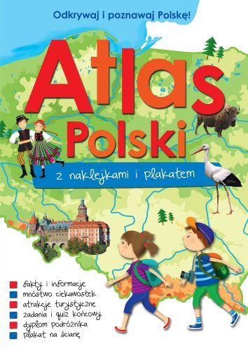 Atlas Polski z naklejkami i plakatem Opracowanie zbiorowe