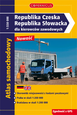 Atlas Republika Czeska, Republika Słowacka dla Kierowców Zawodowych PPWK Polskie Przedsiębiorstwo Wydawnictw Kartograficznych