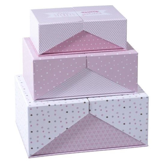 ATMOSHERA Komplet 3 pudełek SURPRISE do przechowywania, różowy Atmosphera Créateur d'intérieur