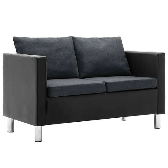 Atrakcyjna 2-osobowa sofa ELIOR Karlo 2Q, czarno-ciemnoszara, 61x62x119 cm Elior