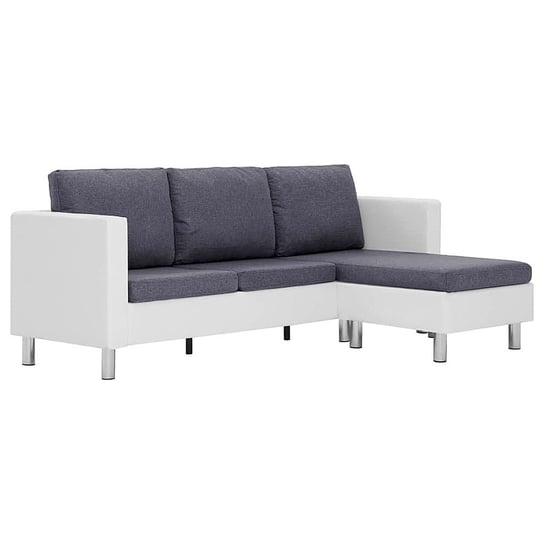 Atrakcyjna sofa z szezlongiem ELIOR Karlo 4Q, biało-ciemnoszara, 77x122x188 cm Elior