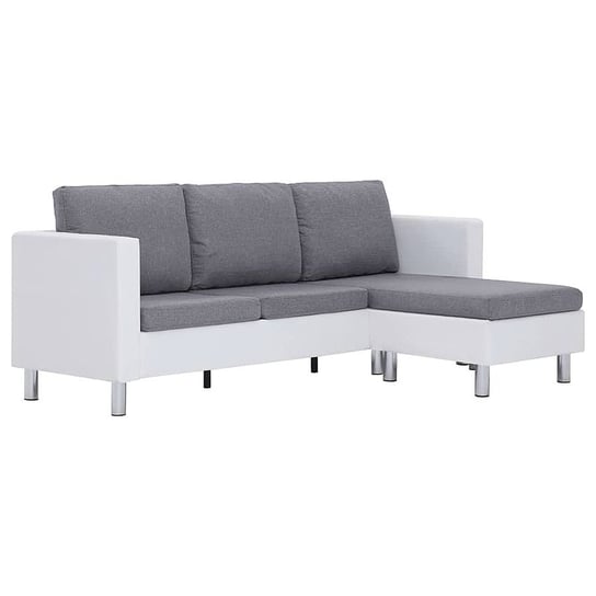 Atrakcyjna sofa z szezlongiem ELIOR Karlo 4Q, biało-jasnoszara, 77x122x188 cm Elior