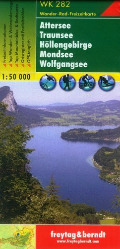 Attersee, Traunsee, Hollengebirge, Mondsee Wolfgangsee. Mapa 1:50 000 Freytag & Berndt