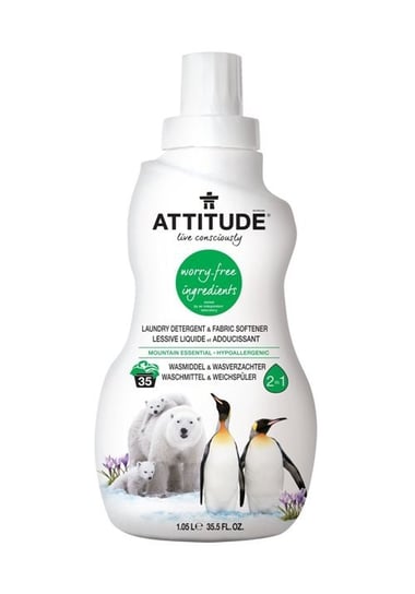 Attitude, 2w1 Płyn do prania i płukania, Górska Świeżość, 1040 ml Attitude