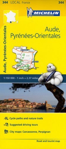 Aude, Pireneje Wschodnie. Mapa 1:150 000 Michelin Travel Publications