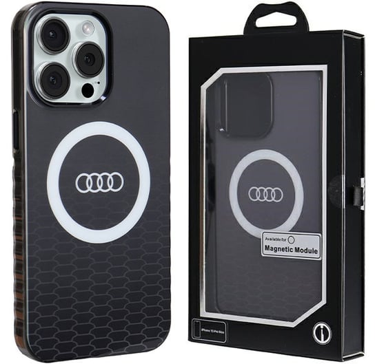Audi IML Big Logo MagSafe Case iPhone 15 Pro Max 6.7" czarny/black hardcase AU-IMLMIP15PM-Q5/D2-BK Audi
