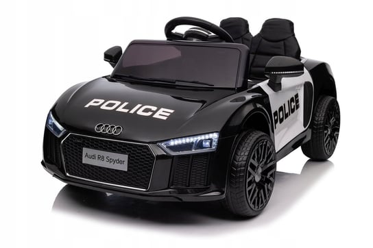 Audi R8 Policja na Licencji 2 Silniki 2x6V Ekoskóra Piankowe Koła Pilot Bemi
