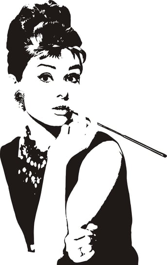Audrey Hepburn naklejka ścienna szablon mat, 120x74 cm Naklejkolandia