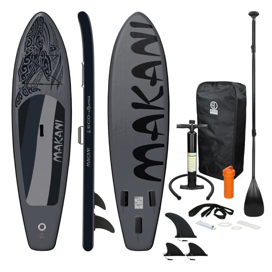 Aufblasbares Stand Up Paddle Board Makani 320x82x15 cm Schwarz aus PVC ECD Germany