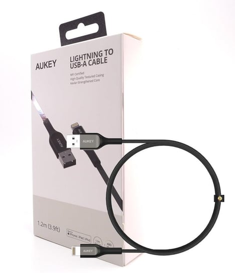 AUKEY CB-AKL1 Black kavlarowy kabel Lightning 1.2m Aukey