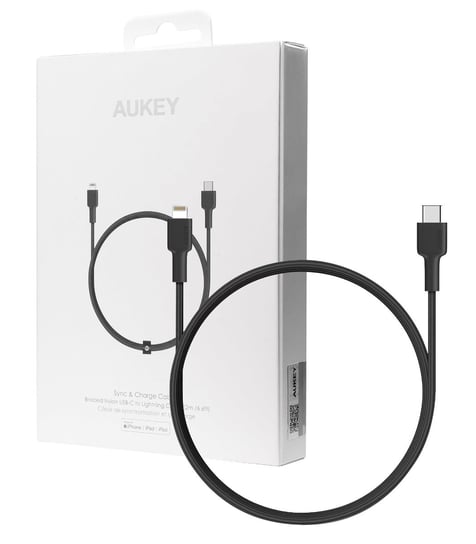 AUKEY CB-CL1 Black nylonowy kabel USB-C Lightning Aukey
