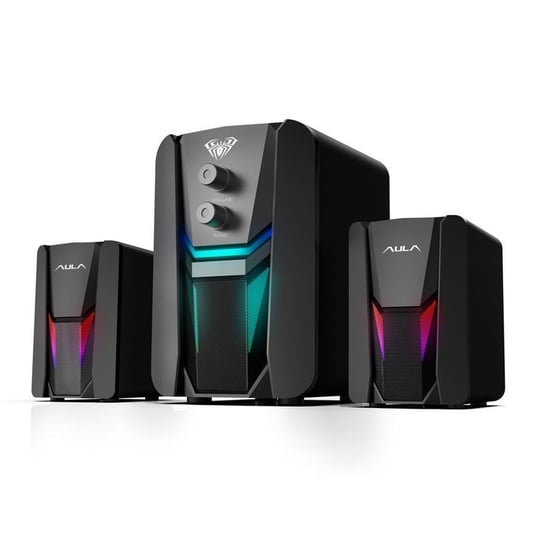 Aula N-189 P360 Dźwięk stereo PC / Notebook 2.1 15 W Głośniki stereo + Subwoofer 3,5 mm + USB RGB Czarny Aula Gaming