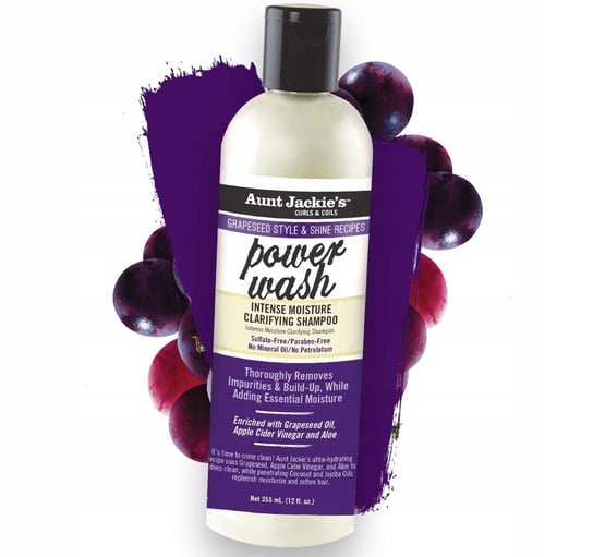 Aunt Jackie's, Power Wash Intensive Moisture Clarifying Shampoo, Szampon Do Włosów, 355 ml Aunt Jackie's