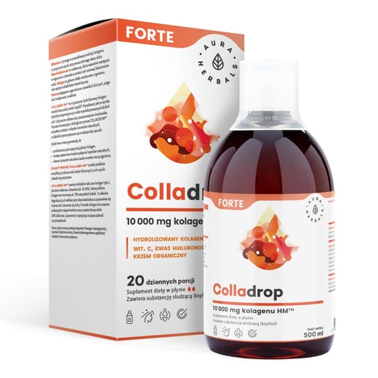 Aura Herbals Colladrop Forte - kolagen morski 10000 mg - 500 ml Aura Herbals