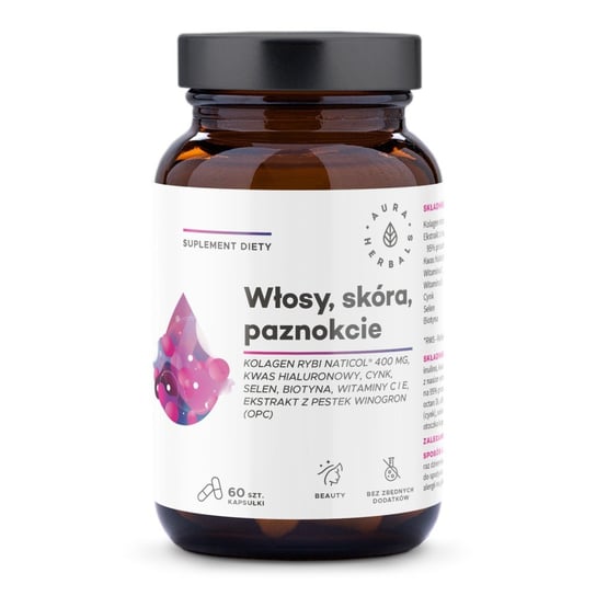Aura Herbals, Kolagen Rybi NatiCol® 800mg, Suplement diety, 60 kapsułek Aura Herbals