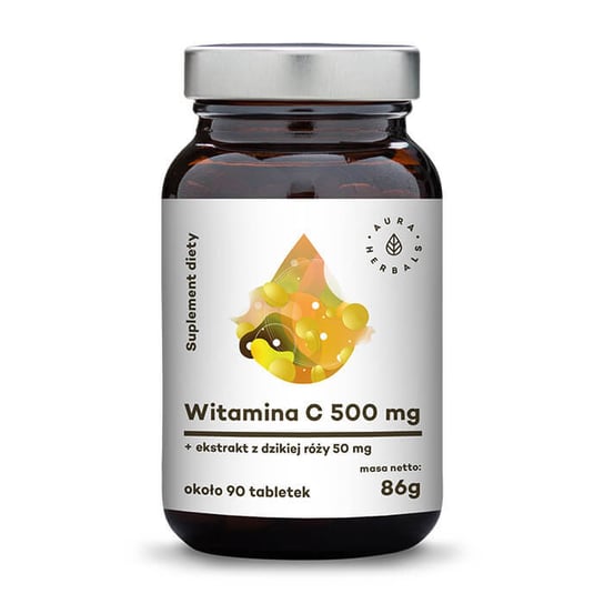 Aura Herbals, Witamina C 500 mg, 86 g  Suplement diety Aura Herbals