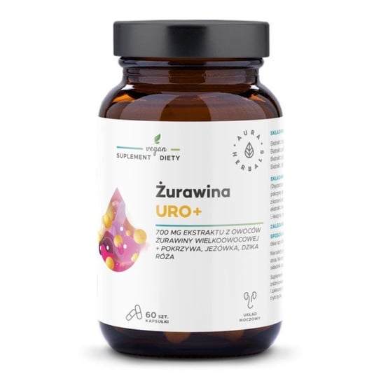 Aura Herbals Żurawina Uro+ Suplement diety, 60 kaps. Aura Herbals