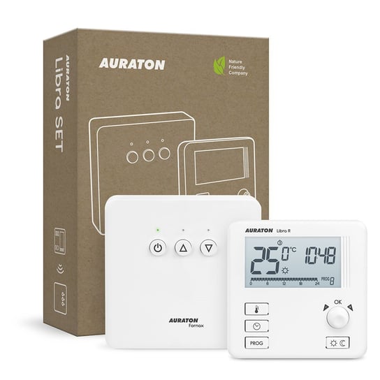 AURATON Libra SET - Tygodniowy, bezprzewodowy regulator temperatury ze sterownikiem urządzenia grzewczego (zestaw), (następca modelu 3021RT) Inna marka